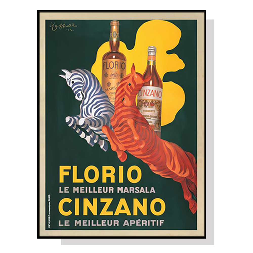 V207-1853-83906-00 Wall Art 70cmx100cm Florio Cinzano Black Frame Canvas - Image 1