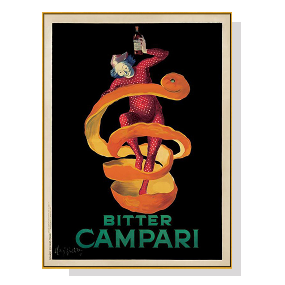 V207-1872-83891-00 Wall Art 60cmx90cm Bitter Campari Gold Frame Canvas - Image 1