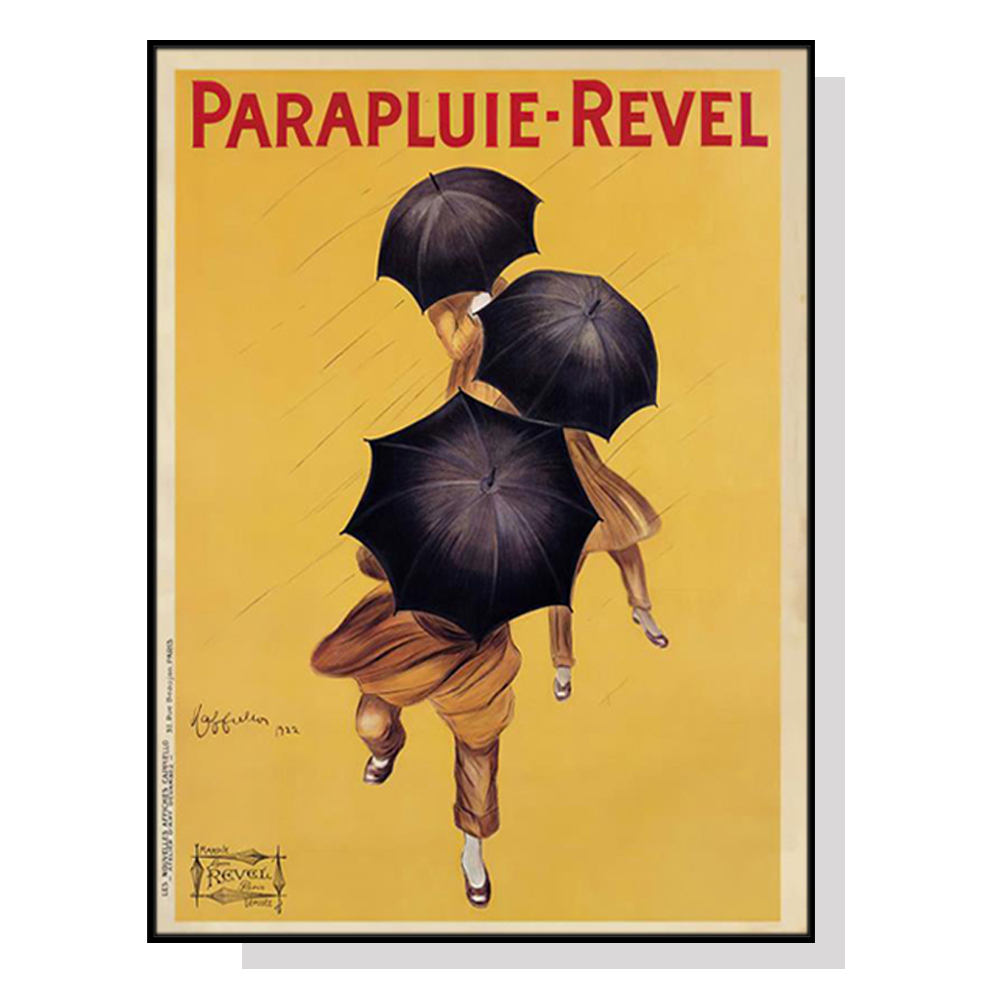 V207-18823-130743-00 Wall Art 100cmx150cm Parapluie Revel Black Frame Canvas - Image 1