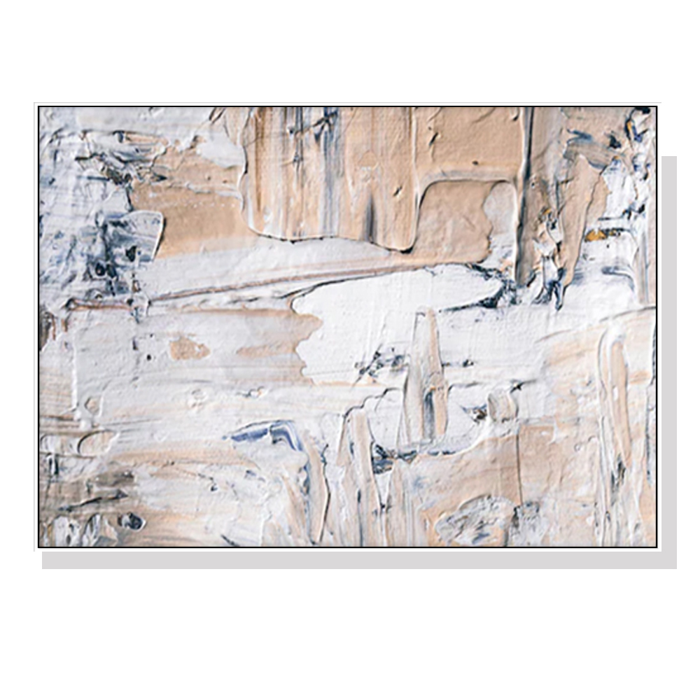 V207-19663-97730-00 Wall Art 100cmx150cm Modern Abstract Oil Painting Style White Frame Canvas - Image 1