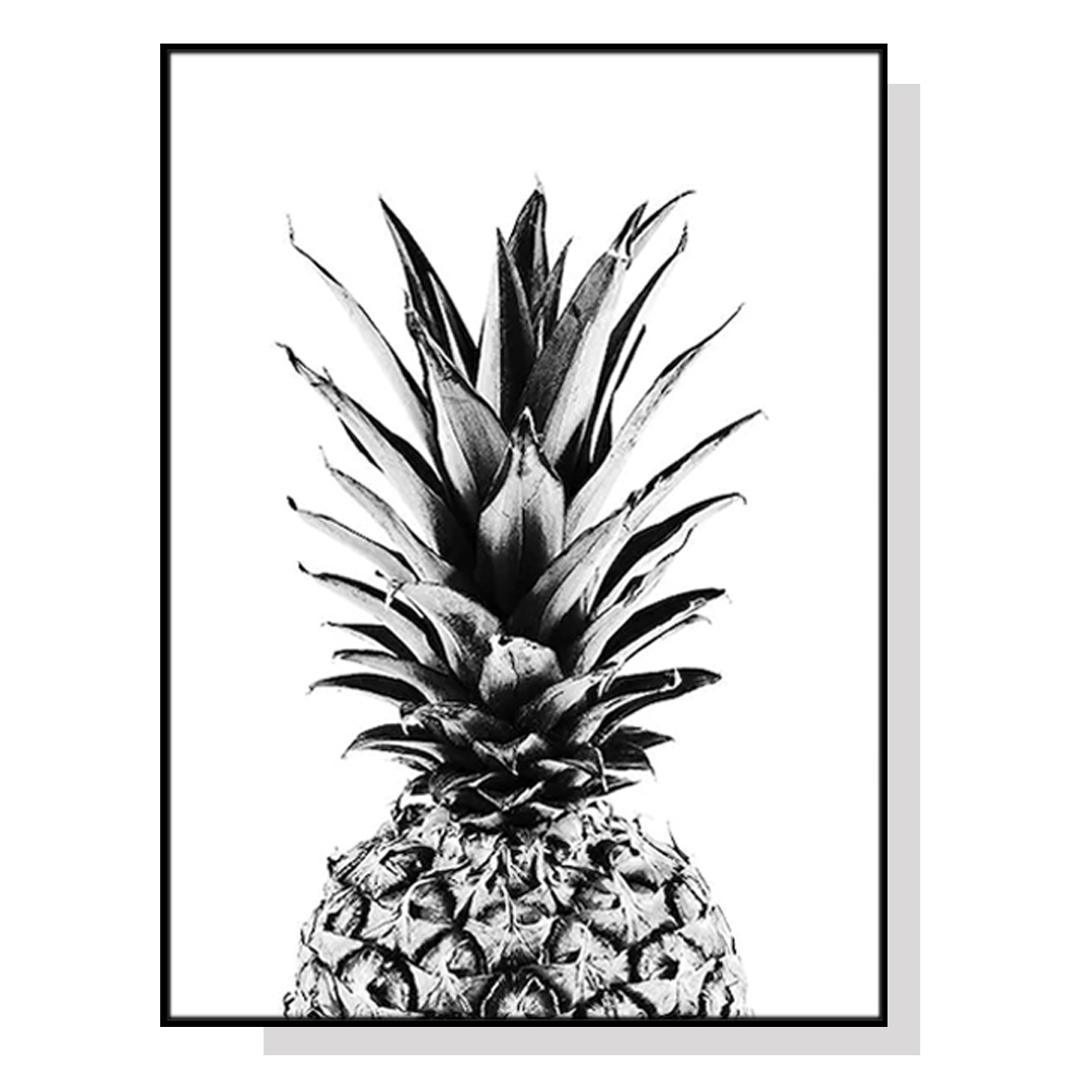 V207-1979-87519-00 Wall Art 60cmx90cm Pineapple Black Frame Canvas - Image 1