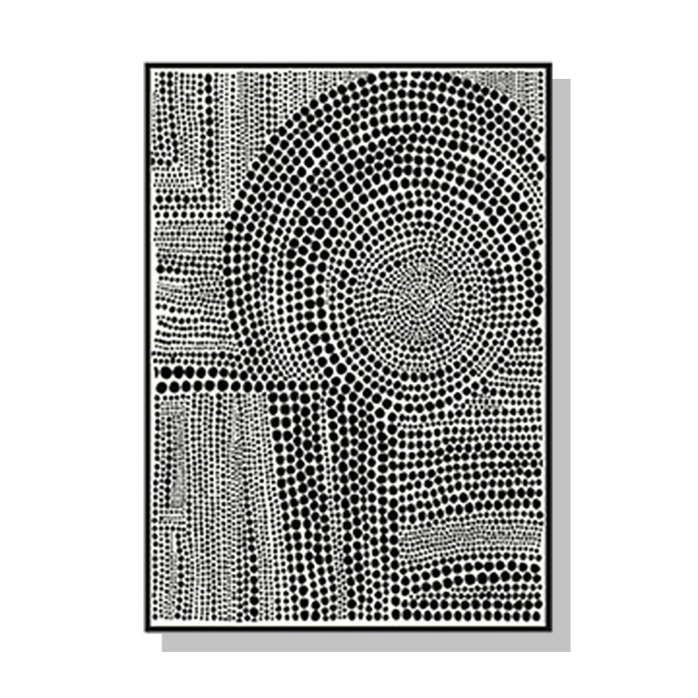 V207-2073-88986-00 Wall Art 60cmx90cm Clustered Dots B Black Frame Canvas - Image 1