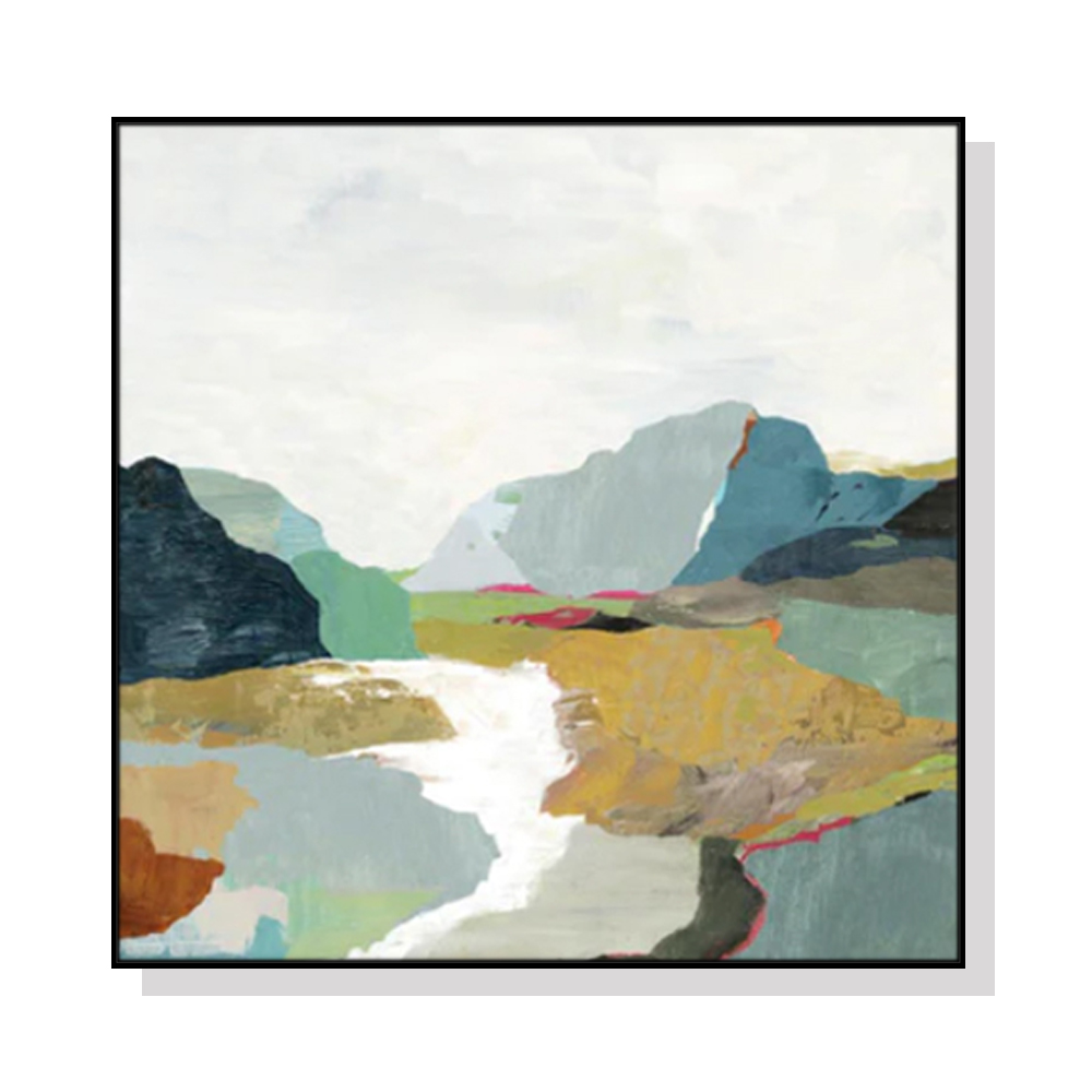 V207-21103-97522-00 Wall Art 100cmx100cm September Afternoon Black Frame Canvas - Image 1