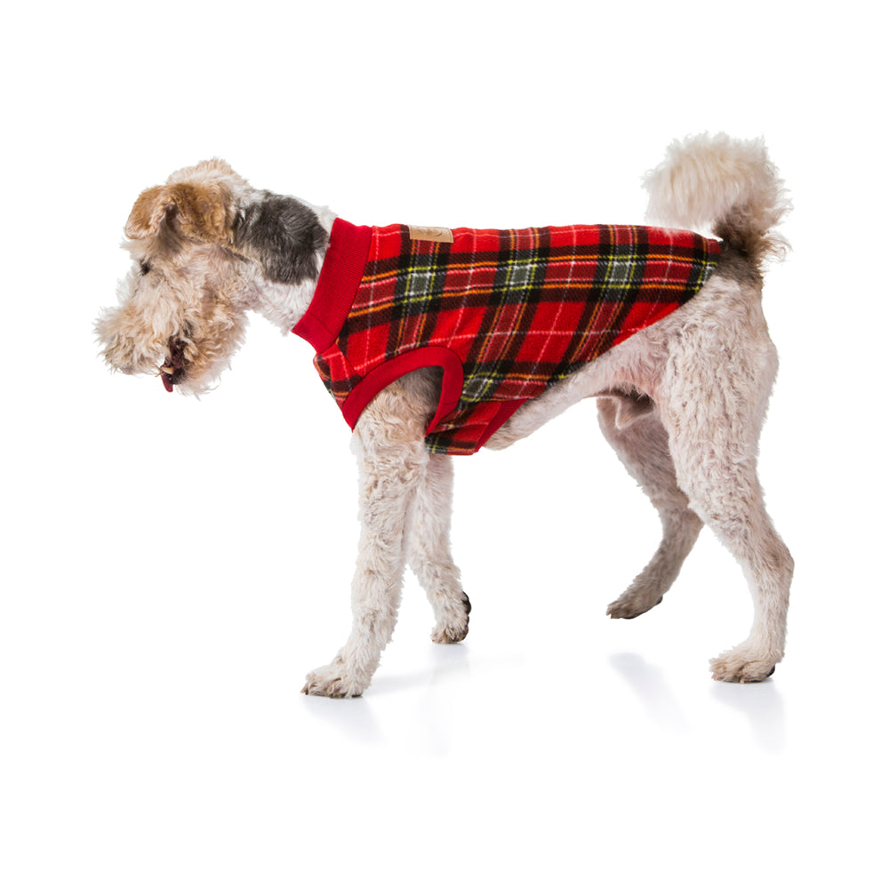 V208-PJ-TR70-71922-00 Red Tartan Dog Pyjamas 70cm - Image 1