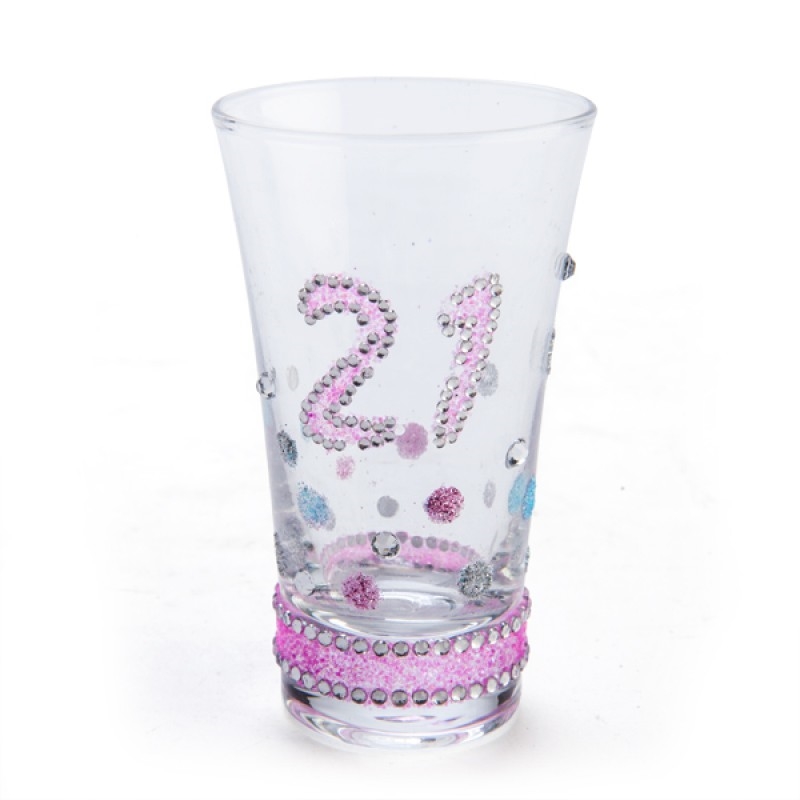 V210-2670207-84260-00 21st Birthday Sparkle Shot Glass - Image 1
