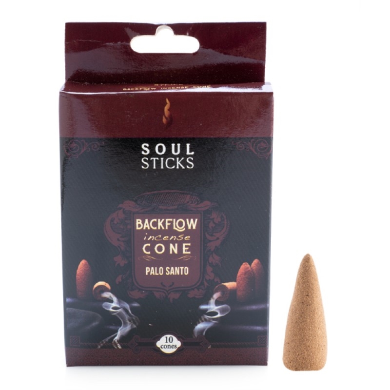 V210-2670810-92592-00 Soul Sticks Palo Santo Backflow Incense Cone - Set of 10 - Image 1