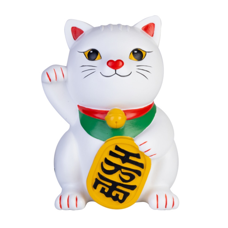 V210-2758305-76804-00 White Lucky Cat Table Lamp - Image 1