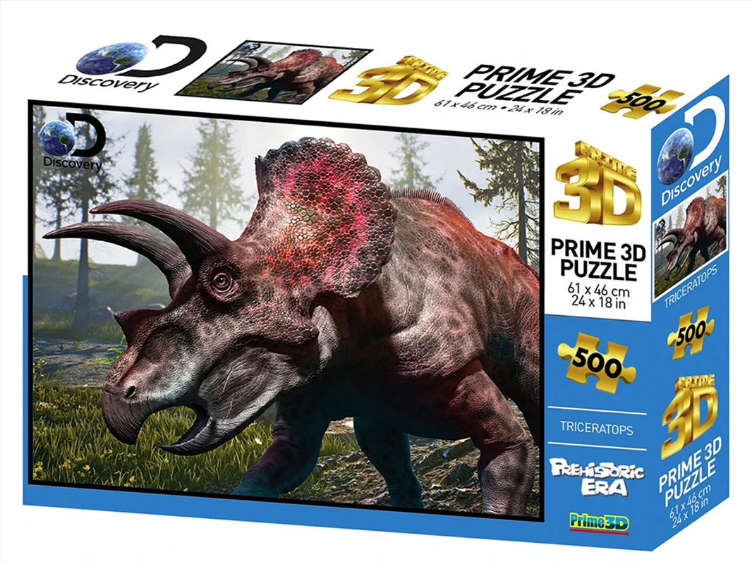 V210-2841799-202503072010-00 Lenticular 3d Triceratop 500 Piece - Image 1