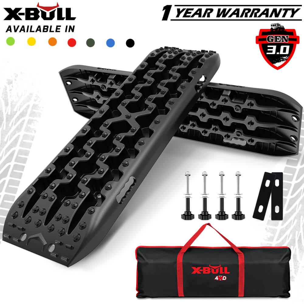 V211-AU-XBRT009-90248-00 X-BULL 2PCS Recovery Tracks Boards Snow Tracks Mud tracks 4WD With 4PC mounting bolts Black - Image 1