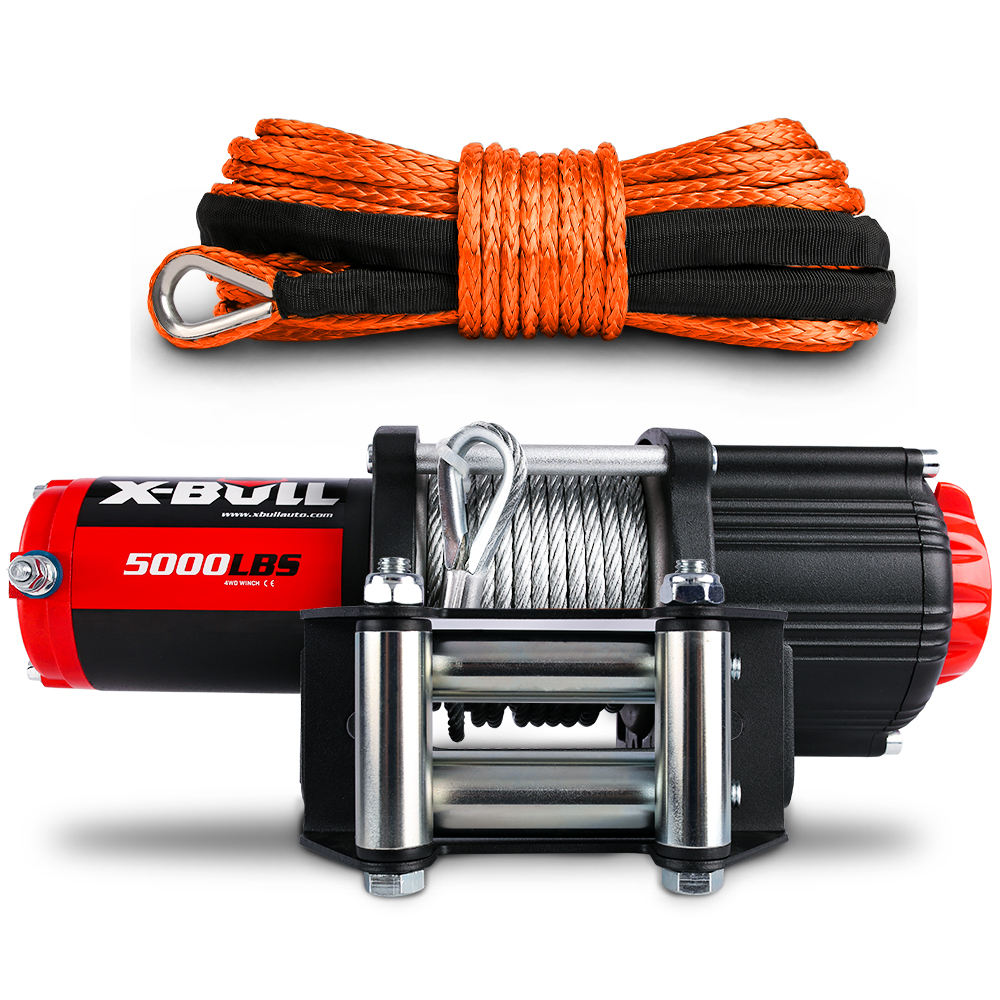 V211-AUEB-AXEW003XBSR001-87784-00 X-BULL 12V Electric Winch 5000LBS Wireless Steel Cable ATV Boat With 13M Synthetic Rope - Image 1