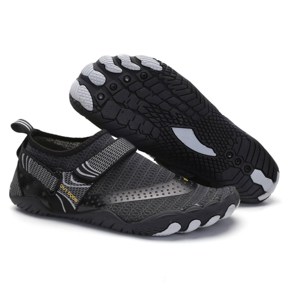 V213-01WS-A-G-BLK45_RnDgwcf_1 Men Women Water Shoes Barefoot Quick Dry Aqua Sports Shoes - Black Size EU45 = US10 - Image 1