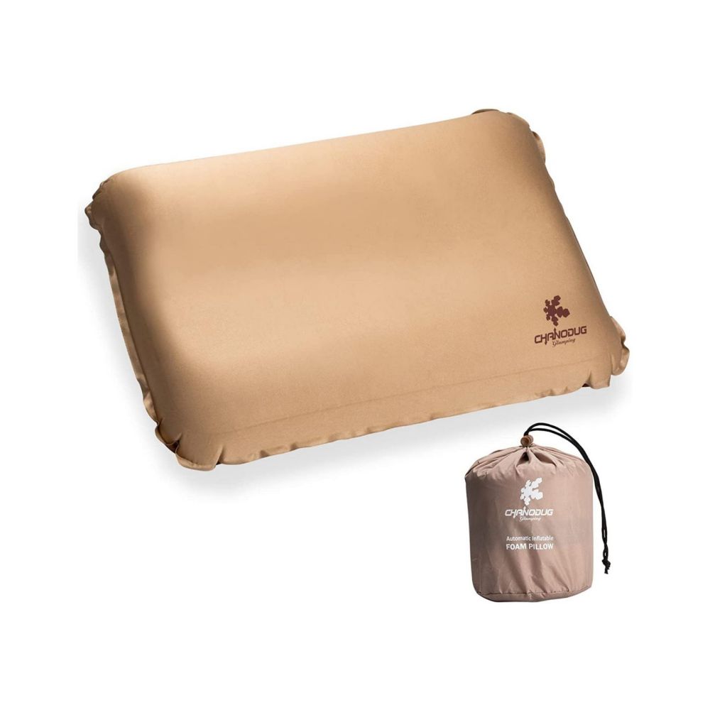 V213-PILLOW-A-GOLD_tuo6TSk_1 Self Inflating Camping Pillow with Ergonomic 3D Support - Gold - Image 1