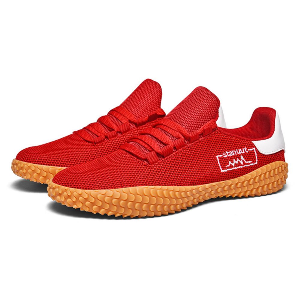V213-SNFF07-A-RED44_TESGSqC_1 Men's Sneakers Barefoot Lightweight Shoes(Red Size US10=US44 ) - Image 1
