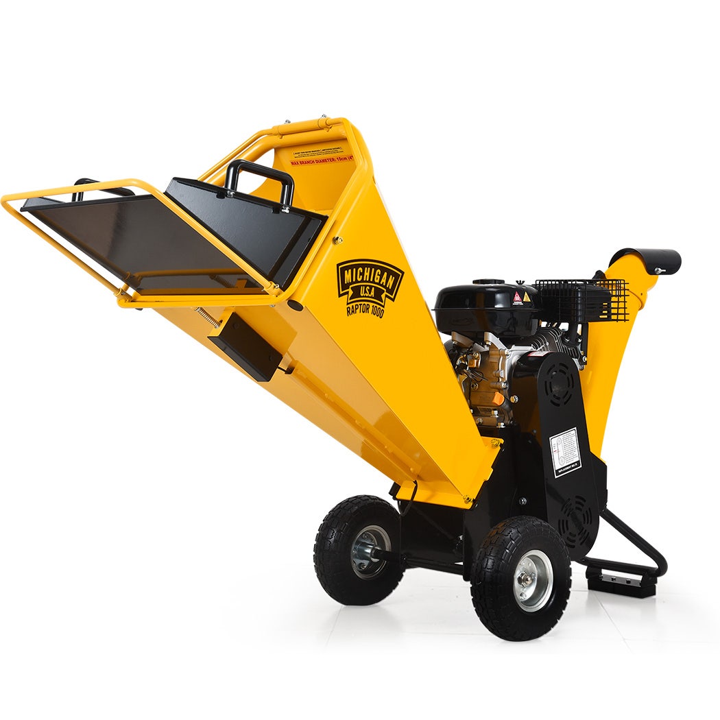 V219-CHPPCKMCHA1M0-202505151736-00 MICHIGAN 8HP 208cc Petrol Commercial Wood Chipper, Tree Mulcher - Raptor 1000 - Image 1