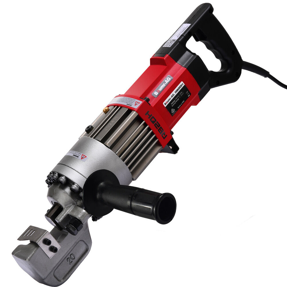V219-REBCTRBM20SA-225573-00 BAUMR-AG 4-20mm 1000W Heavy-Duty Electric Hydraulic Rebar Cutter, 3 Sec Cycle, Rear and Side Handle, Carry Case - Image 1