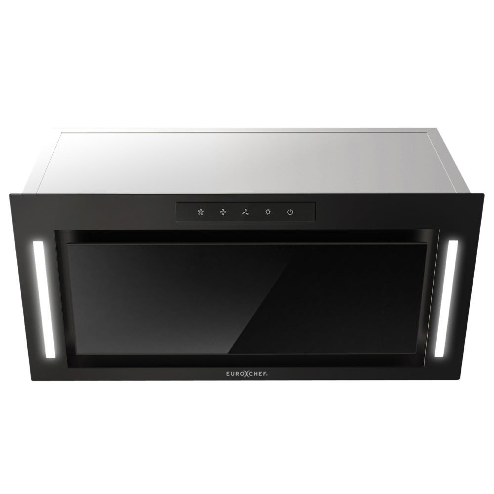 V219-RGHUDREC6BFA-225457-00 EUROCHEF 60cm Undermount Rangehood Black, Quiet 3-Speed, 3-Layer Dishwashable Filter, LED Lights EUR60B - Image 1