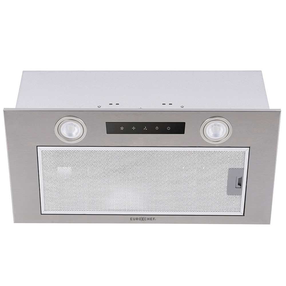 V219-RGHUDREC6NFA-225459-00 EUROCHEF 60cm Undermount Rangehood Silver, Quiet 3-Speed, 3-Layer Dishwashable Filter, LED Lights EUR60N - Image 1