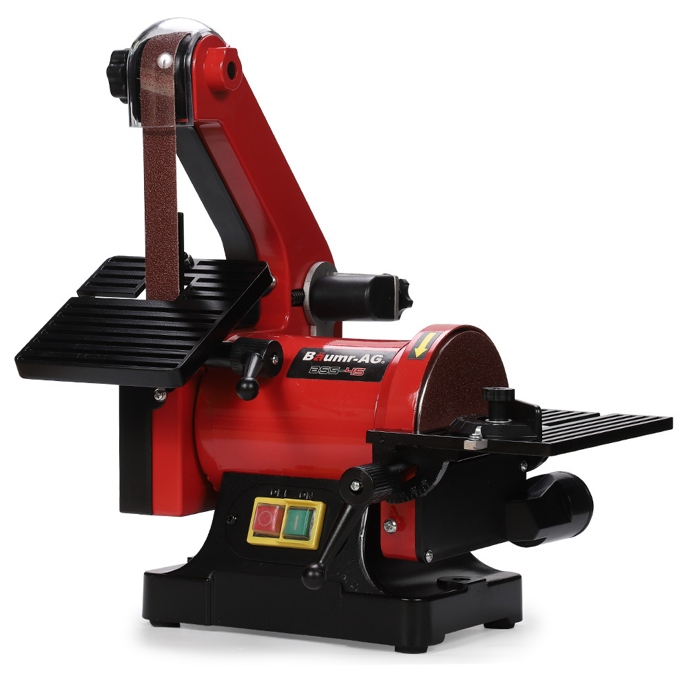 V219-SNDBELBMS45A-202503131545-00 BAUMR-AG Bench Vertical Belt and Disc Sander Combo, 25mm Linisher, 125mm Sanding Disc, Brushless Motor, Dust Collection Ports - Image 1