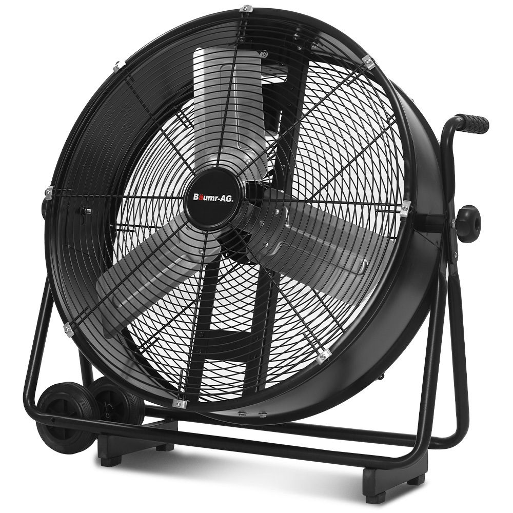 V219-SPCAIRBM24DA-225700-00 BAUMR-AG 24" 610mm 260W Industrial Mobile Floor Drum Fan, Tilting, Large, Commercial, Heavy-duty Frame, EESS Certified - Image 1