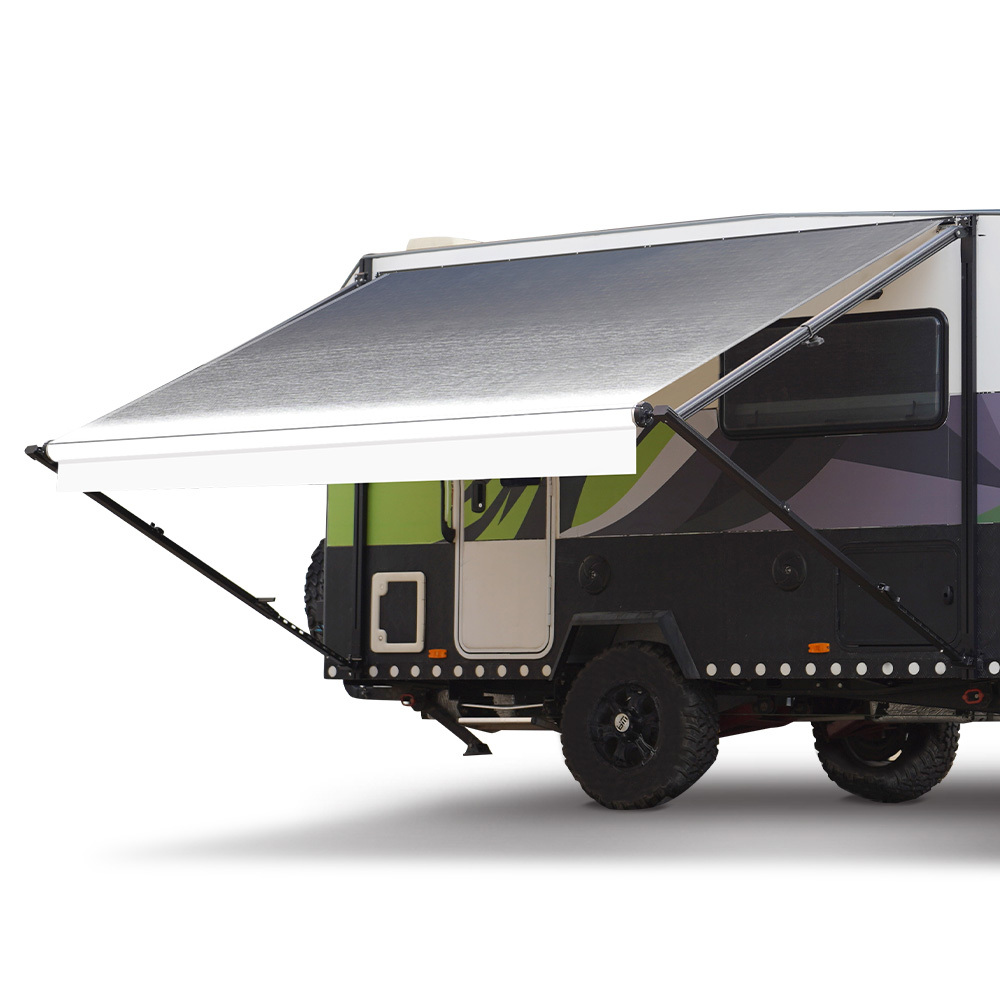 V219-VAWMANSS17KA-225317-00 Shade Shield 17ft x 8ft Caravan Retractable Awning, Powder Coated 6063 Aluminium and Vinyl, for Caravan, Motorhome, RV, Work Trailer - Image 1
