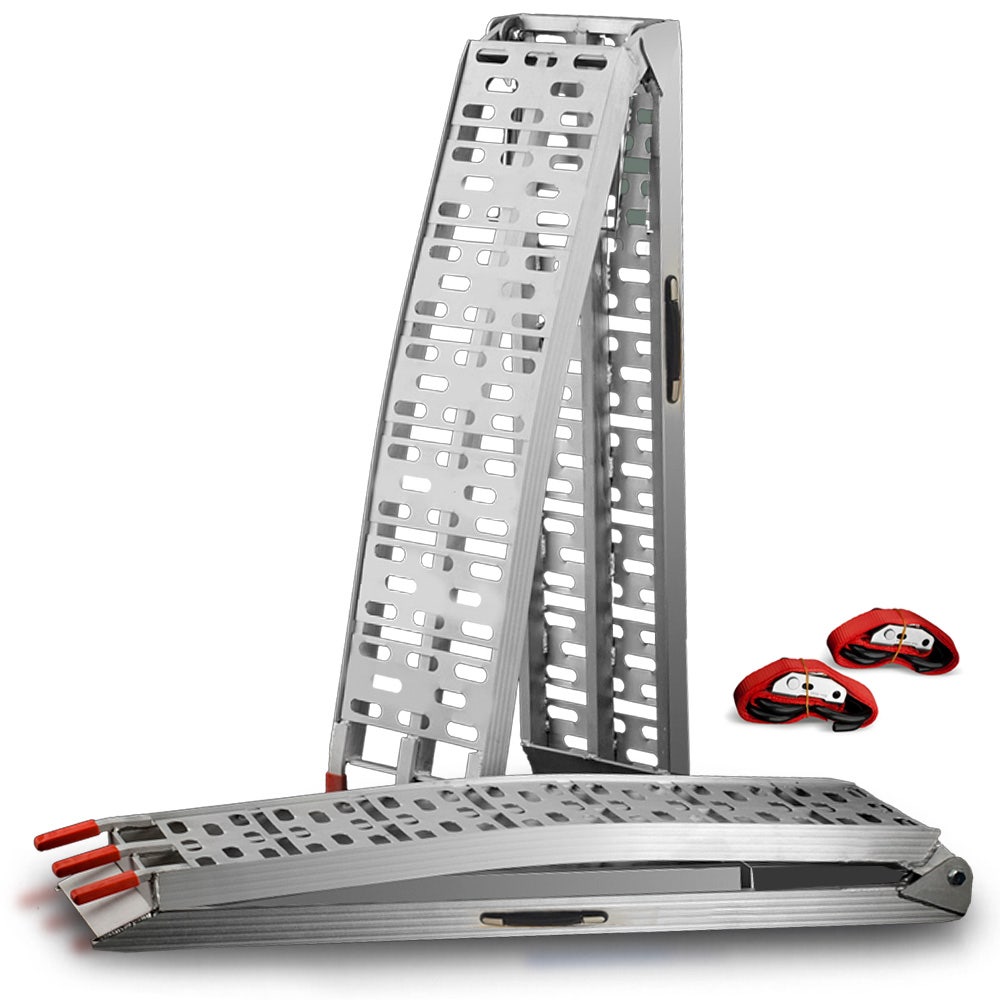 V219-VHWRMPBU1MNA-74445-00 BULLET 2.3m Aluminium Loading Ramps, 680kg Rated, for Trailer ATV Quad Bike Buggy, 2 Pieces - Image 1