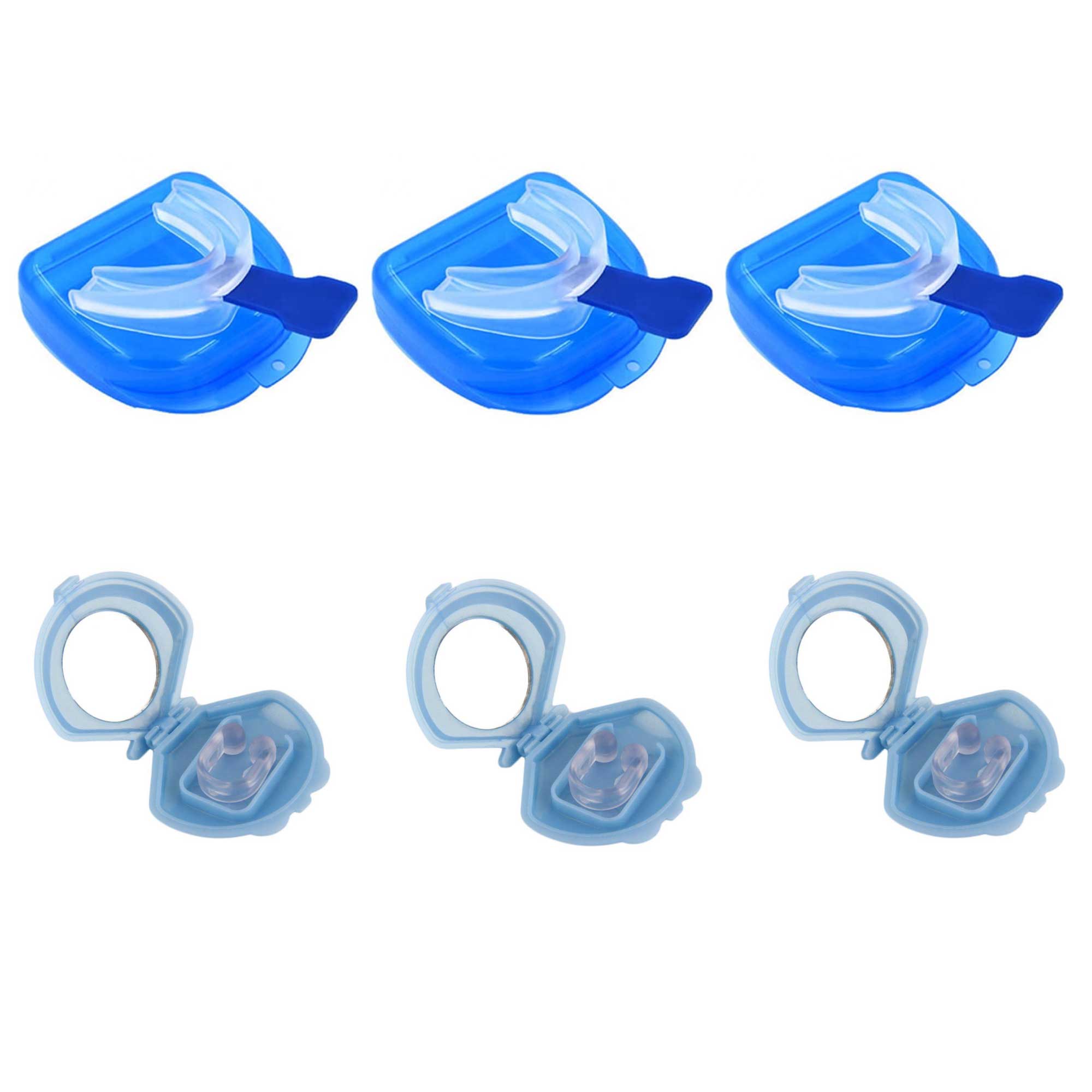 V238-SUPDZ-16803104966-202505231135-00 3x Mouthguard Mouthpiece + 3x Nose Clip Anti Snoring Aid Sleep Breathing Device - Image 1