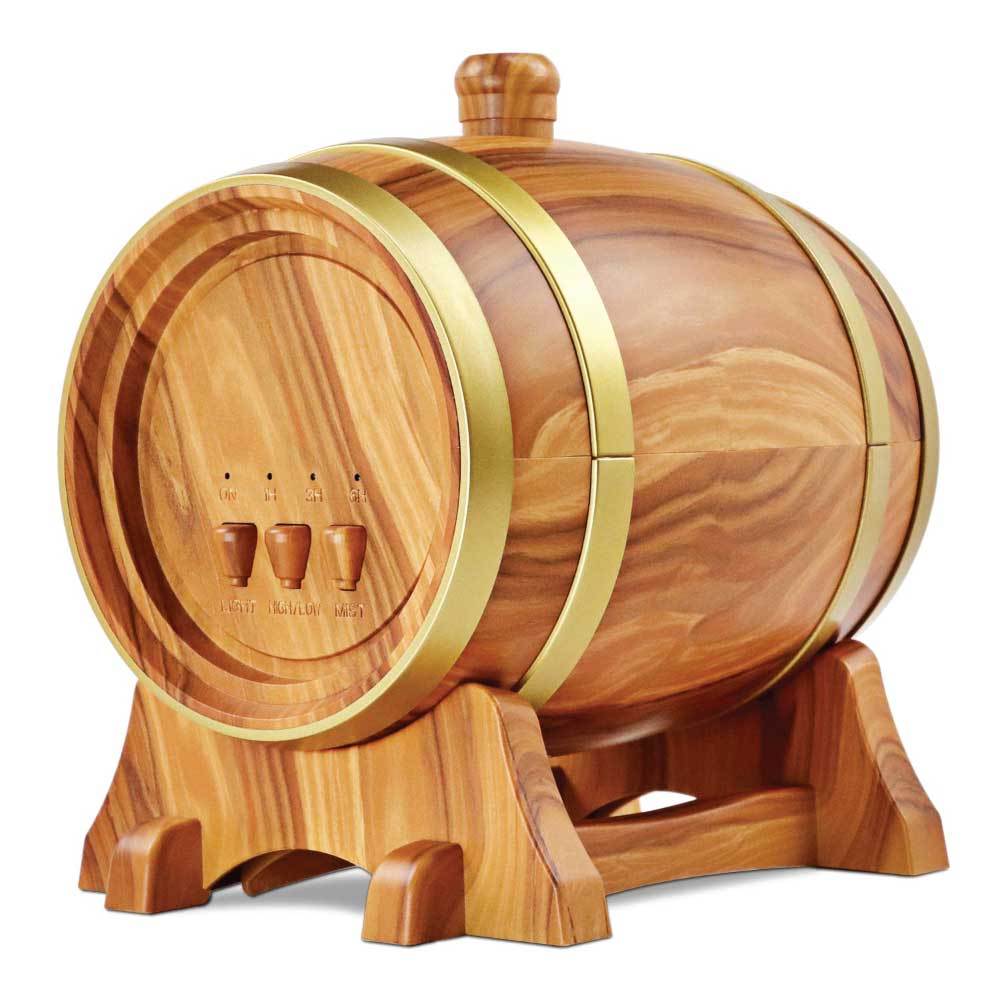 V238-SUPDZ-31461890719824-202507252220-00 Essential Oil Aroma Diffuser - 350ml Barrel Wood Ultrasonic Air Mist Humidifier - Image 1