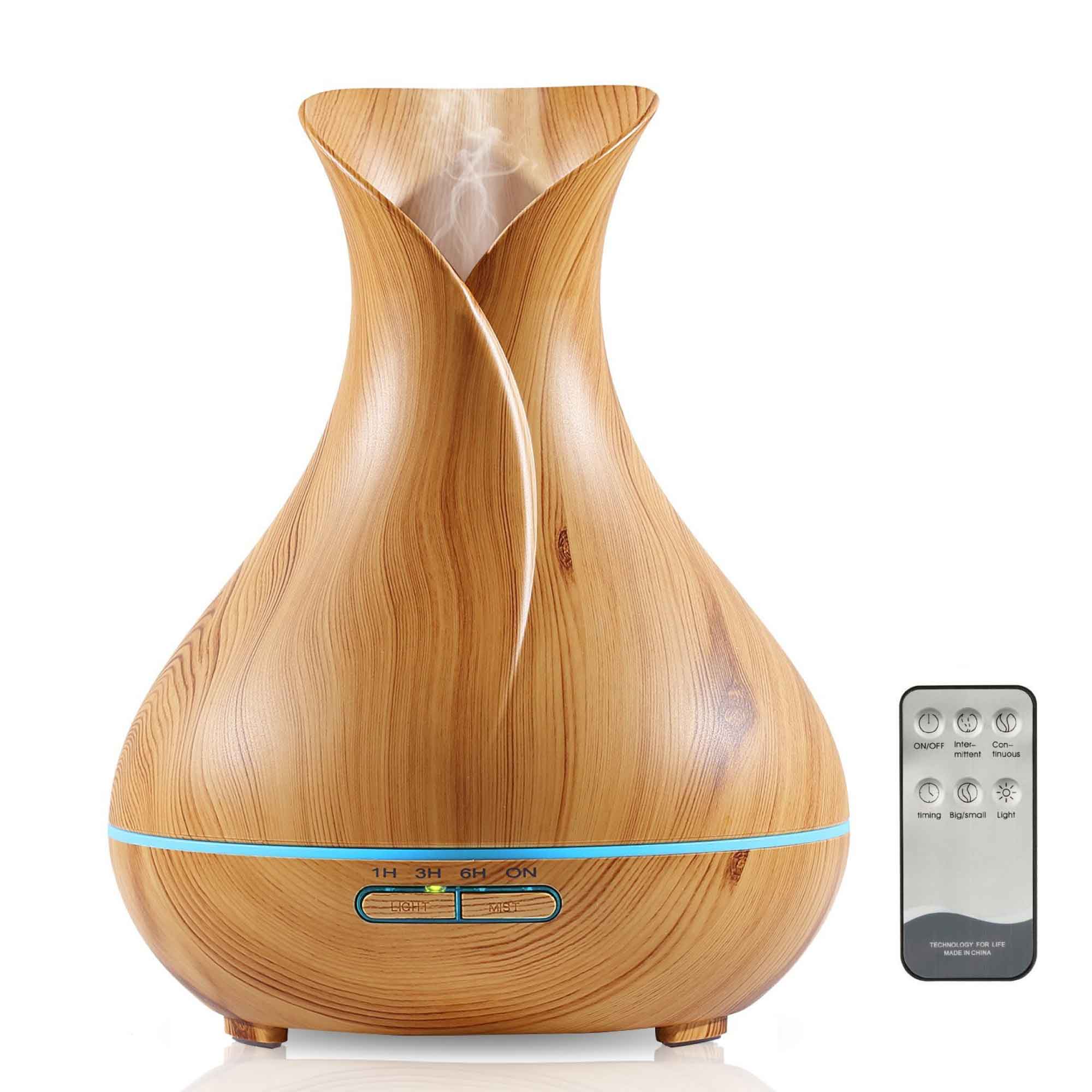 V238-SUPDZ-31493505155152-202507252221-00 Essential Oil Aroma Diffuser Tulip Light Wood -Ultrasonic Mist Humidifier - Image 1