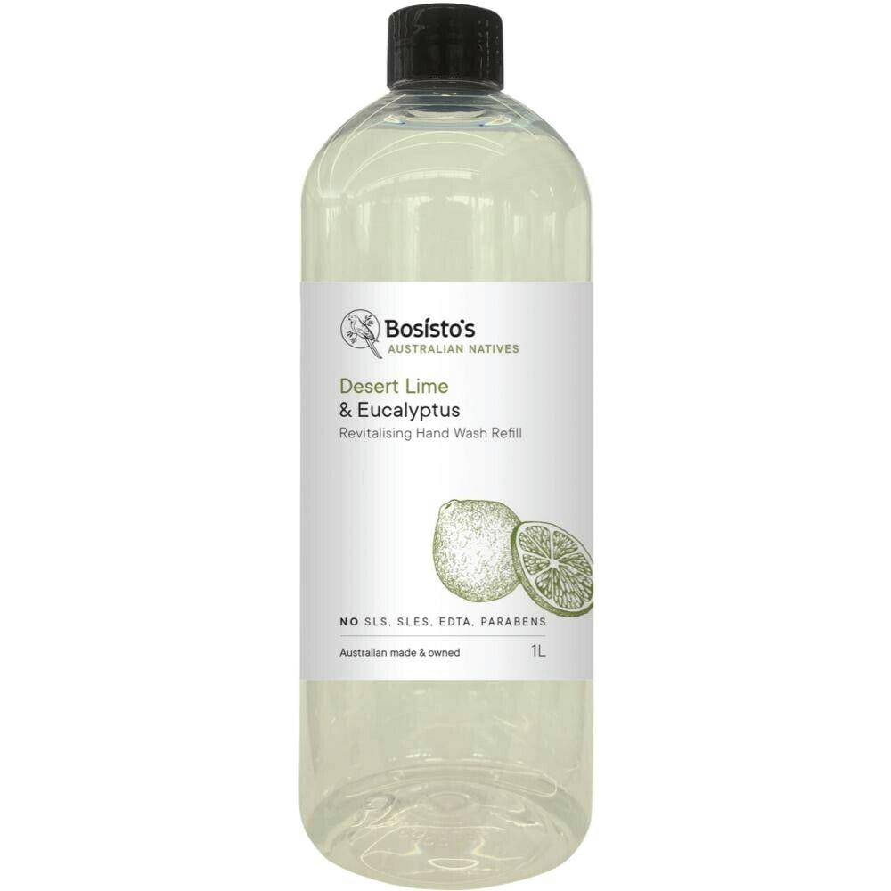 V238-SUPDZ-31811695607888-215834-00 1L Hand Wash Refill Lime Eucalyptus Bosisto's Revitalising Soap Free Liquid Gel - Image 1