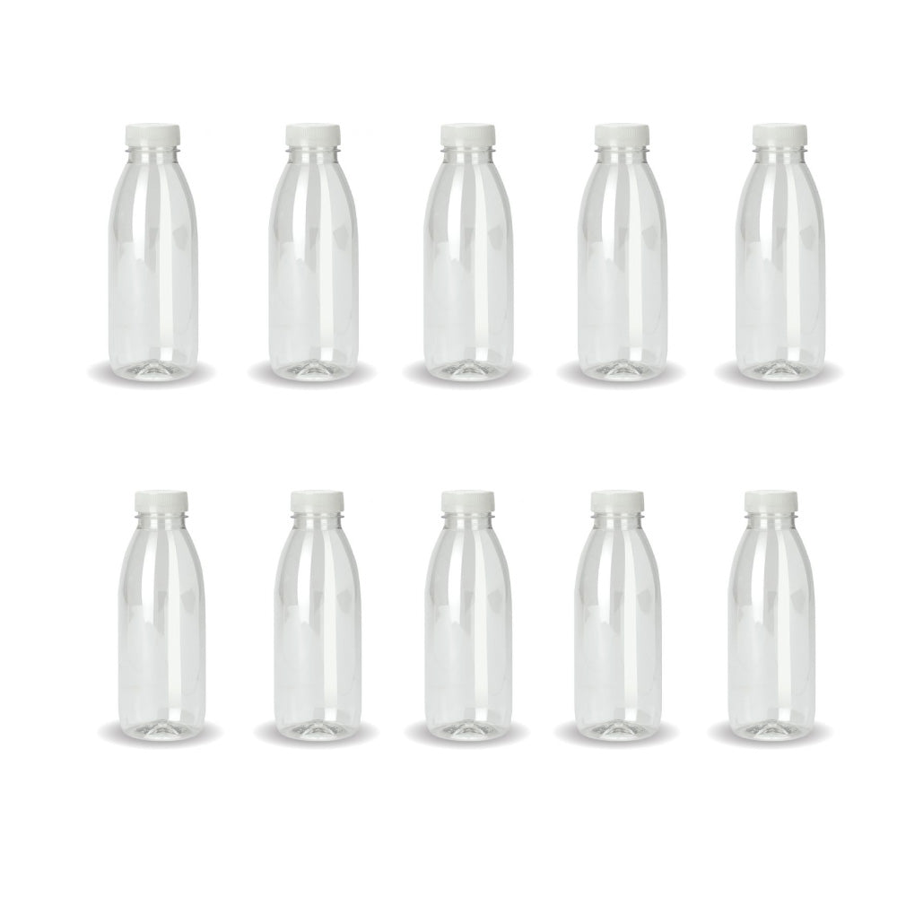 V238-SUPDZ-32470510239824-202505271455-00 10x 300ml PET Juice Bottles + Tamper Evident Caps - Empty Plastic Recyclable Clear - Image 1