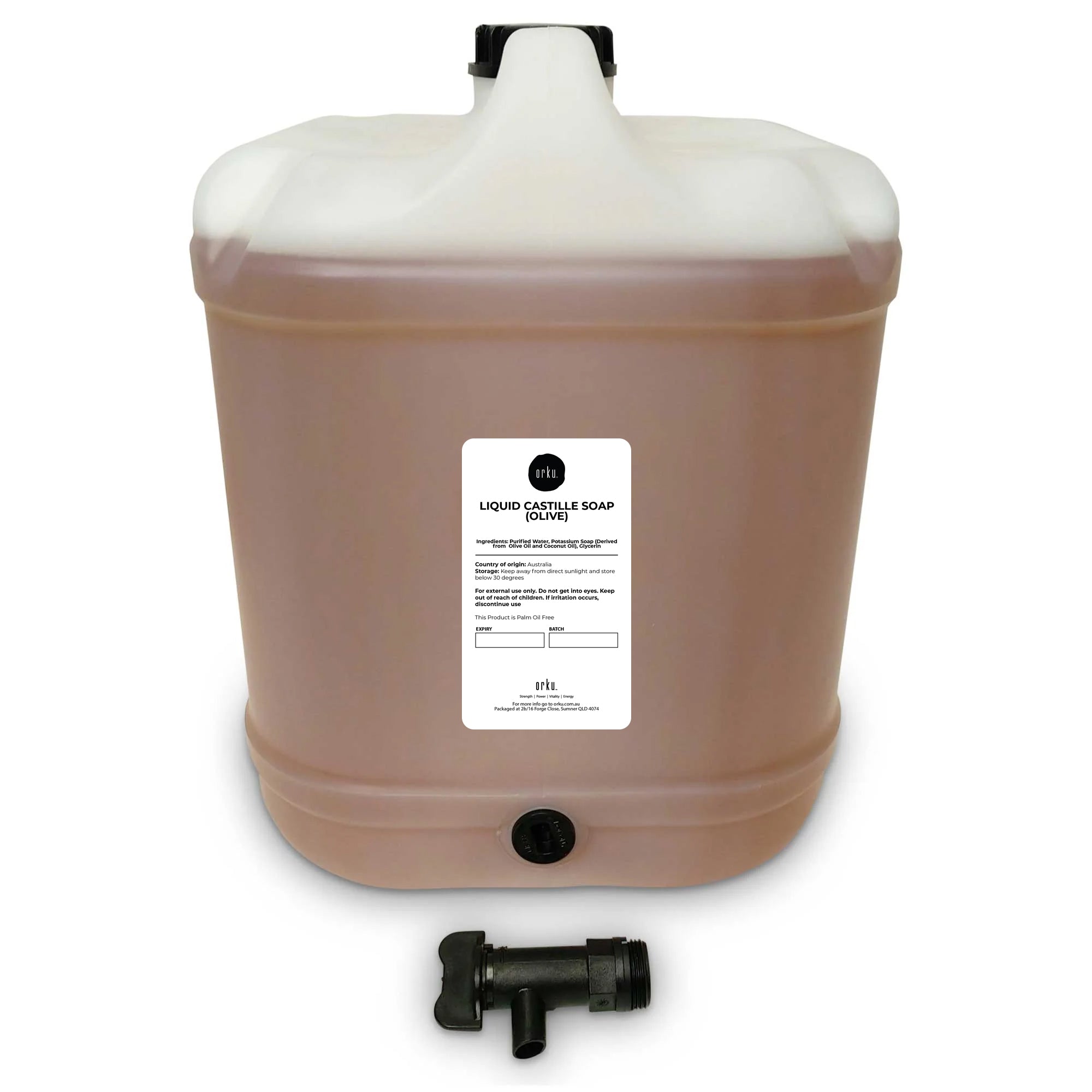 V238-SUPDZ-32767256592464-202509031739-00 Orku 20L Liquid Castile Soap - Pure Unscented Natural Olive Oil Concentrate Bulk - Image 1