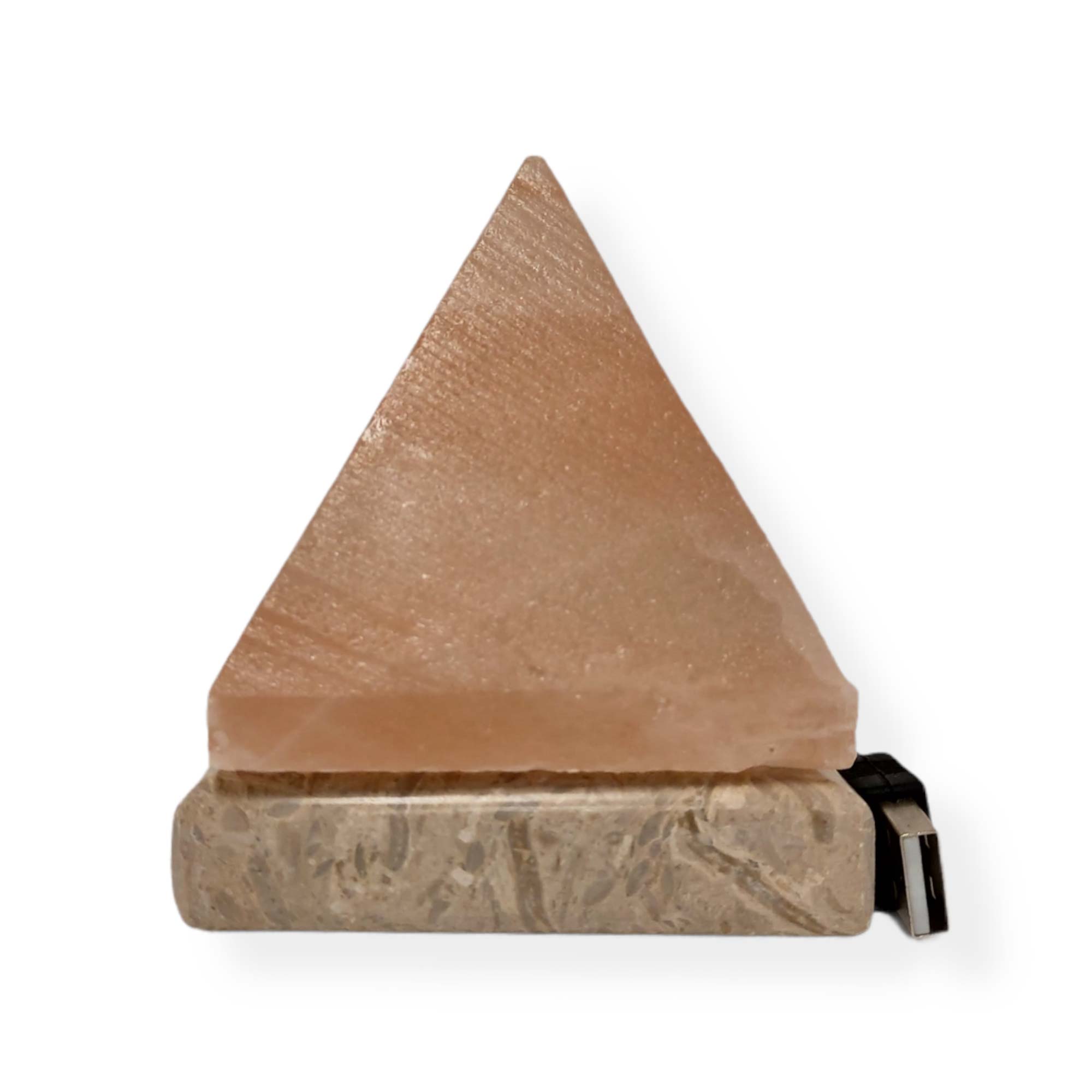 V238-SUPDZ-32768407430-202507252210-00 USB Himalayan Salt Lamp - Pyramid Triangle Carved Shape Pink Crystal Rock Light - Image 1