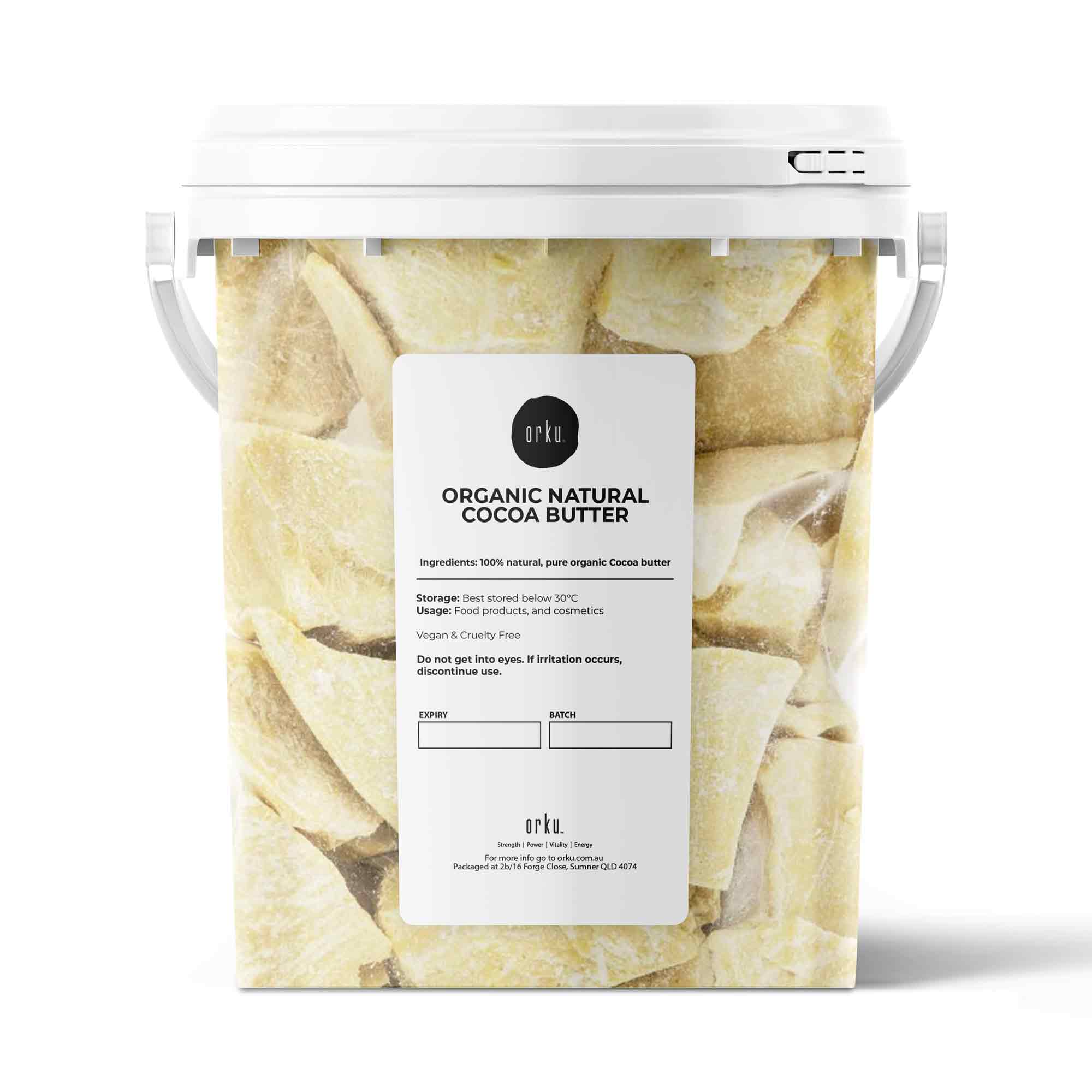 V238-SUPDZ-39443941064784-202507252235-00 600g Organic Cocoa Butter Tub - Raw Natural Food Grade Chunks Skin DIY Cream - Image 1