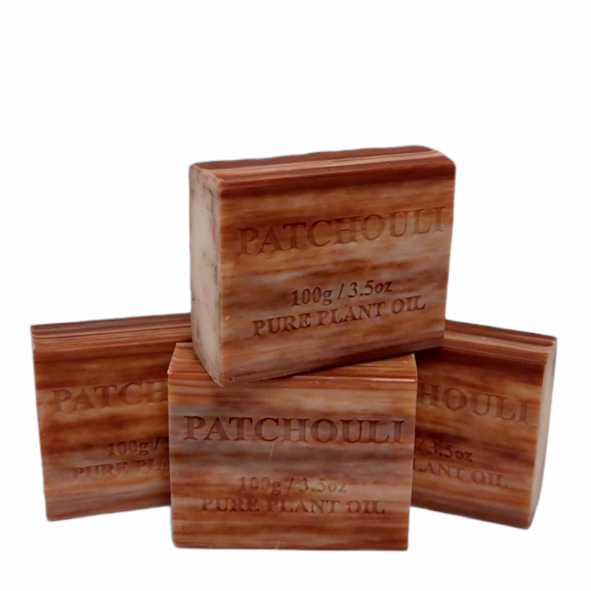 V238-SUPDZ-39487701876816-202507252245-00 4x 100g Plant Oil Soap Patchouli Scent Pure Natural Vegetable Base Bar Australia - Image 1
