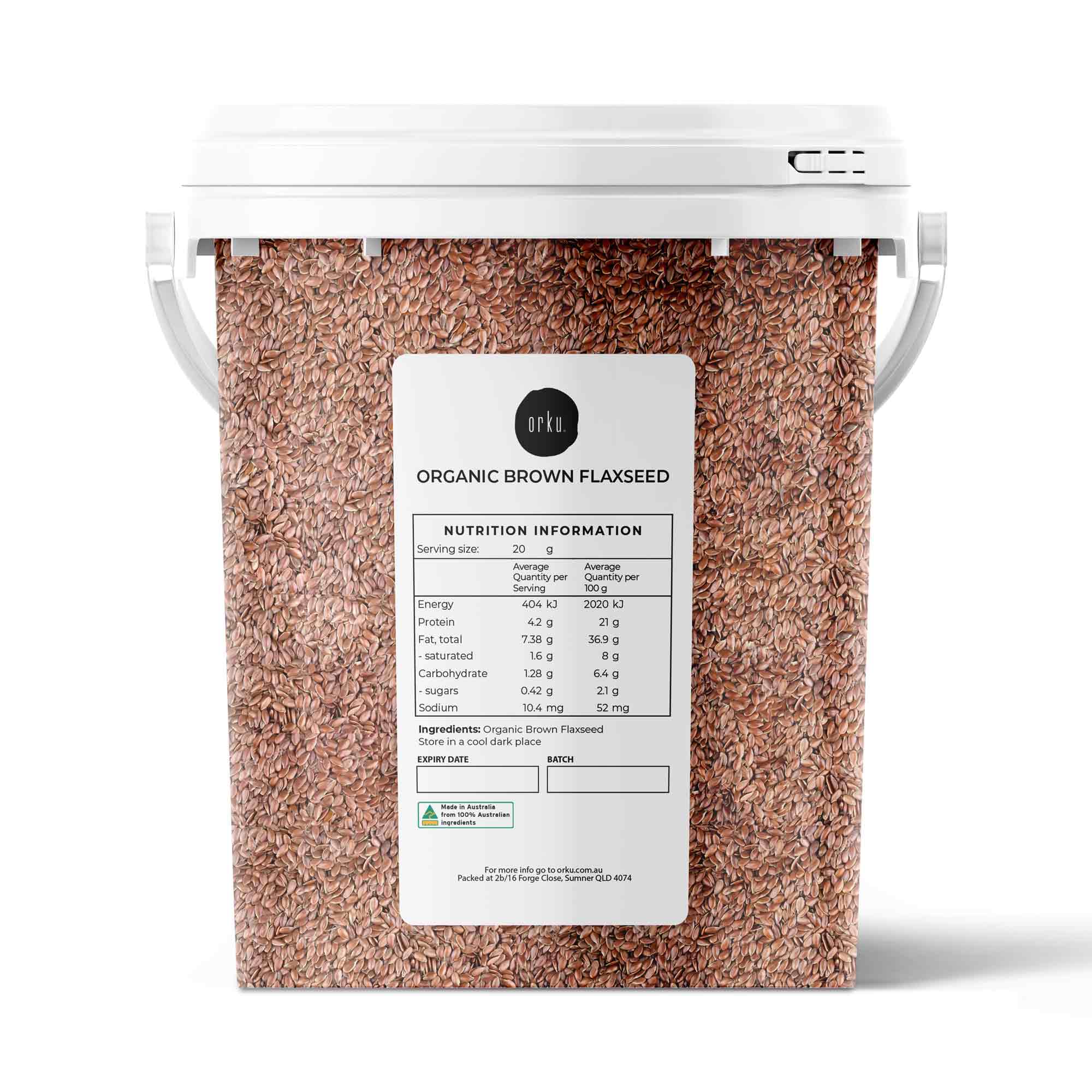 V238-SUPDZ-39519321587792-202505271435-00 800g Organic Brown Linseed Flaxseed Tub Whole Flax Seed Non GMO Omega3 6 Fibre - Image 1