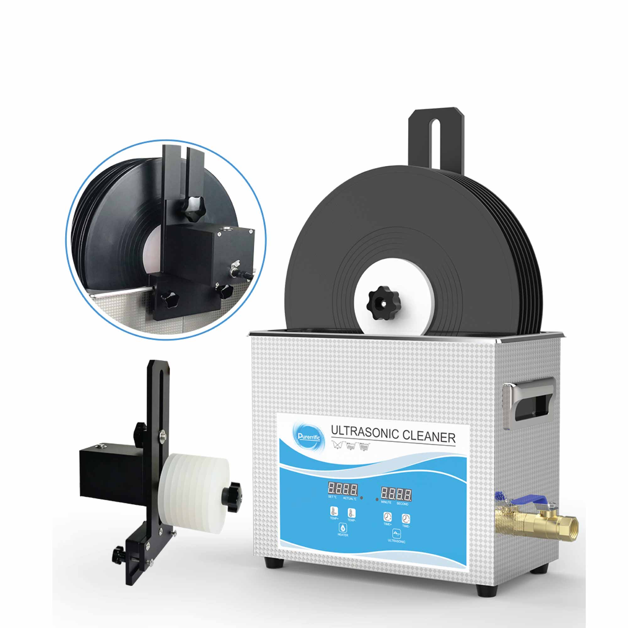 V238-SUPDZ-39586998222928-202507252310-00 Alloy Vinyl Record Cleaning Stand Drying Rack For Ultrasonic Cleaner Disc Bracket - Image 1