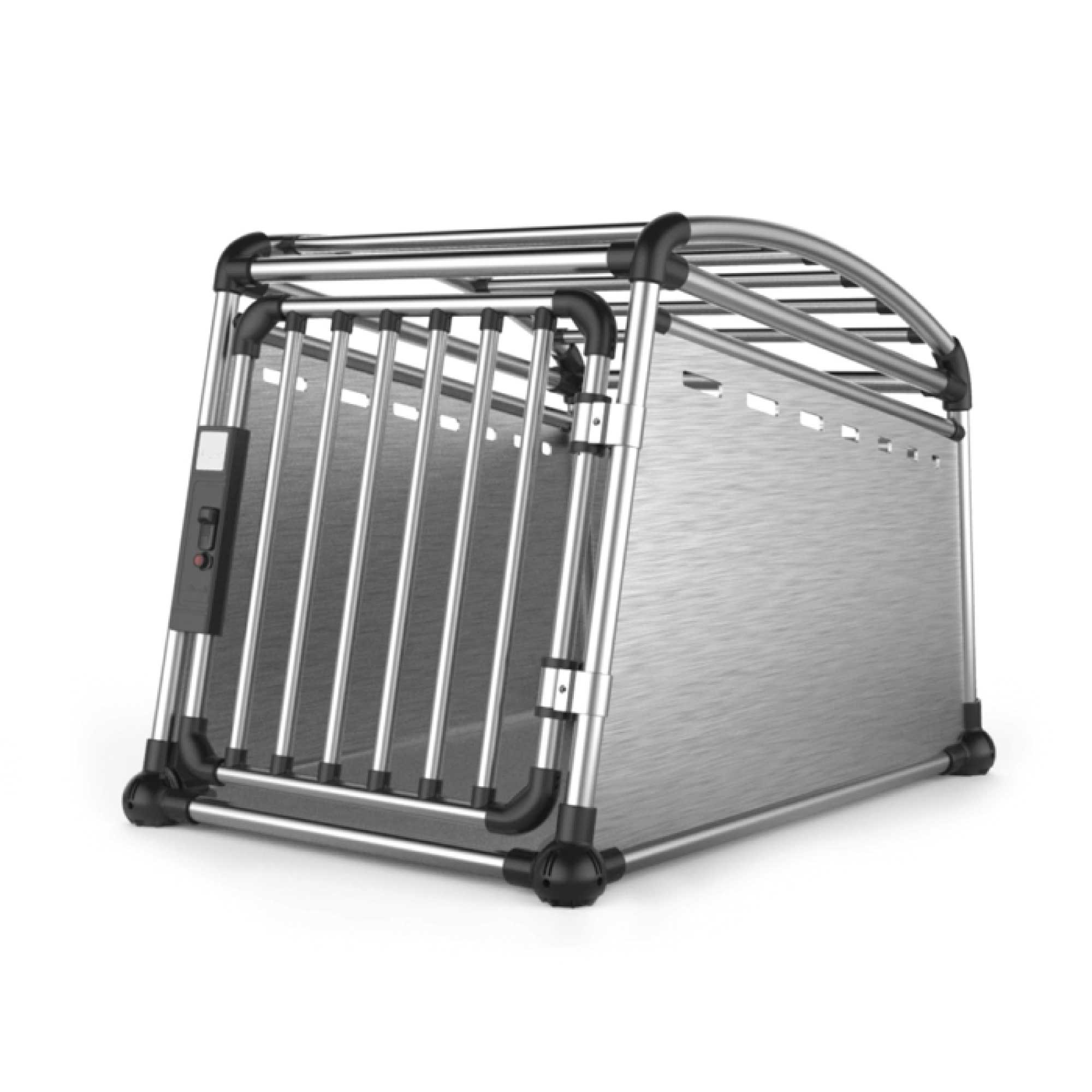 V238-SUPDZ-39646679793744-202507251941-00 Aluminium Dog Travel Crate 56x65x77cm - Medium Pet Car Transport Cage Kennel Box - Image 1