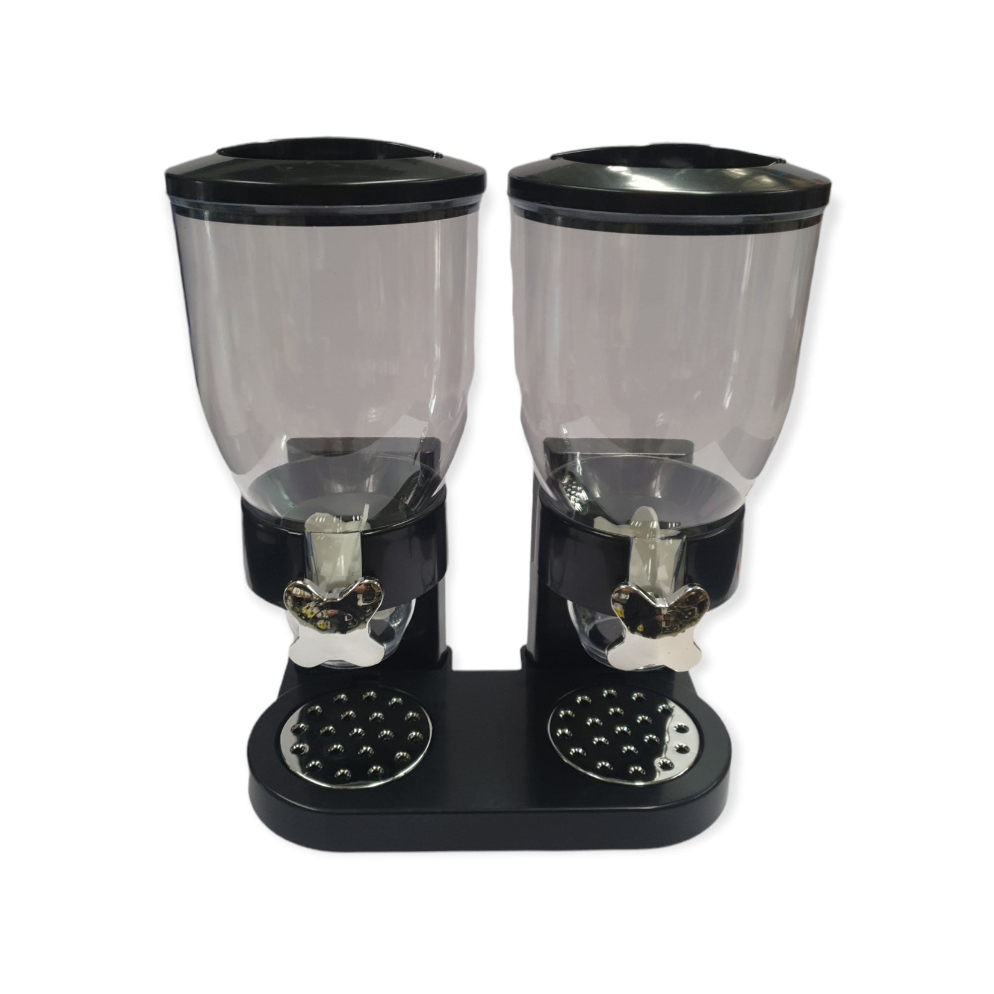 V238-SUPDZ-39789730725968-202505231533-00 2 x 4L Double Cereal Dispenser Black - Round Rice Grains Countertop Storage - Image 1