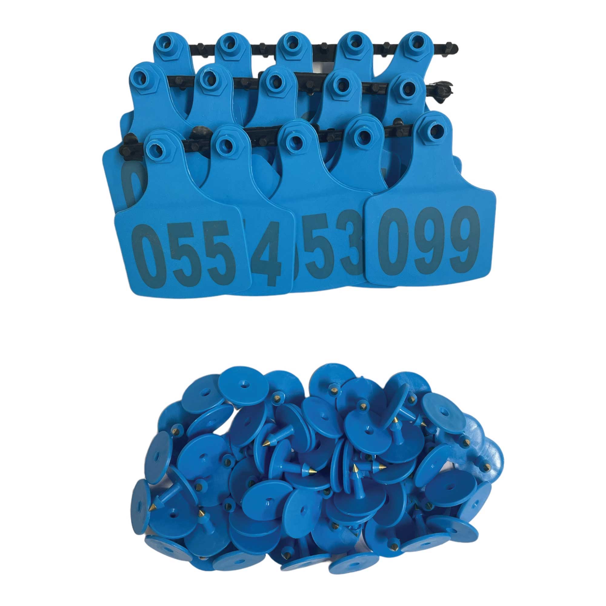 V238-SUPDZ-39977827401808-202507311229-00 1-100 Cattle Number Ear Tags 7.5x10cm Set - XL Blue Cow Sheep Livestock Labels - Image 1