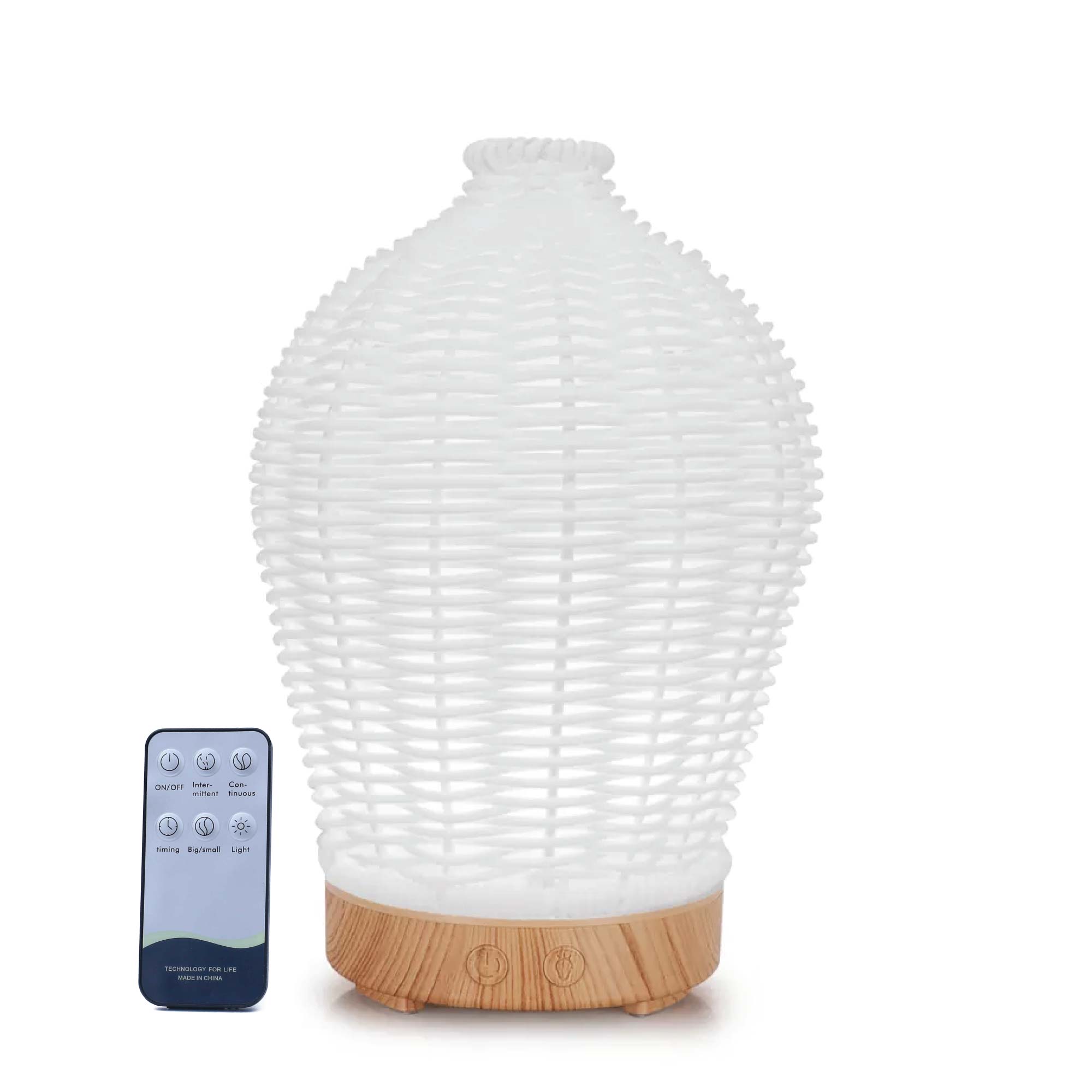 V238-SUPDZ-40003392012368-202507311241-00 Essential Oil Aroma Diffuser and Remote - 100ml Rattan White Mist Humidifier - Image 1