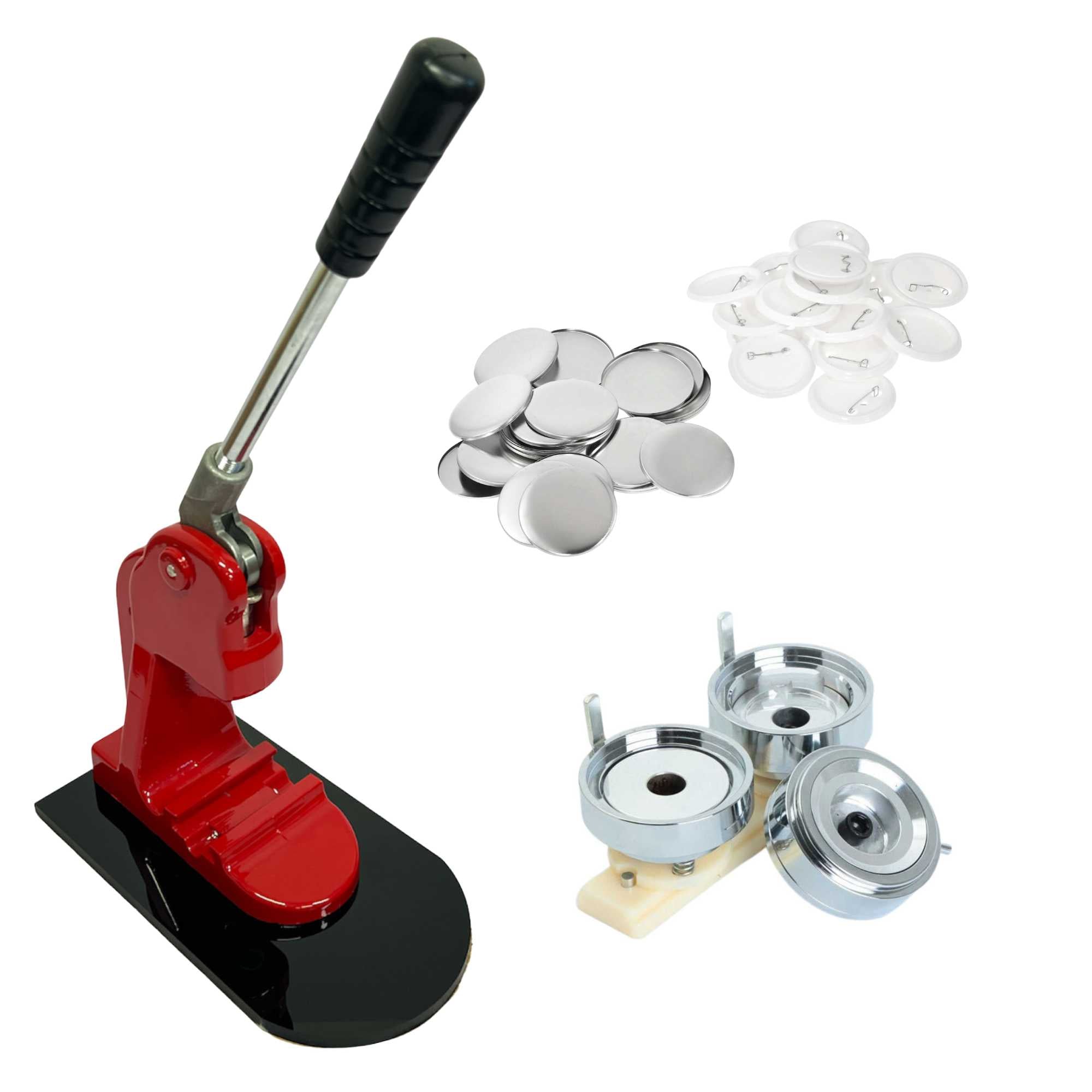 V238-SUPDZ-40039980105808-142515-00 Button Badge Making Set 58mm - Maker + Mould + Badges - Image 1