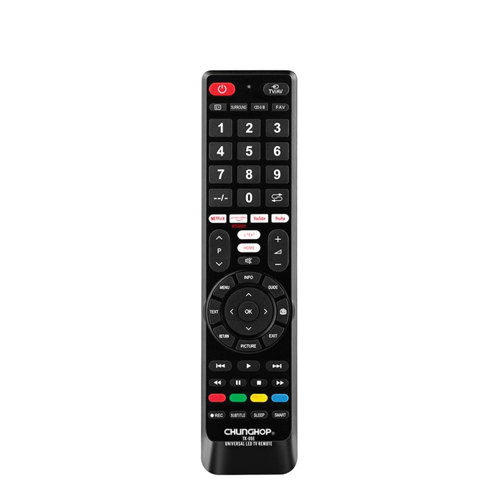 V238-SUPDZ-40208883482704-202507311302-00 Chunghop Universal TV Remote TX-09E -3D For Smart TVs HDTV LED LCD - Image 1