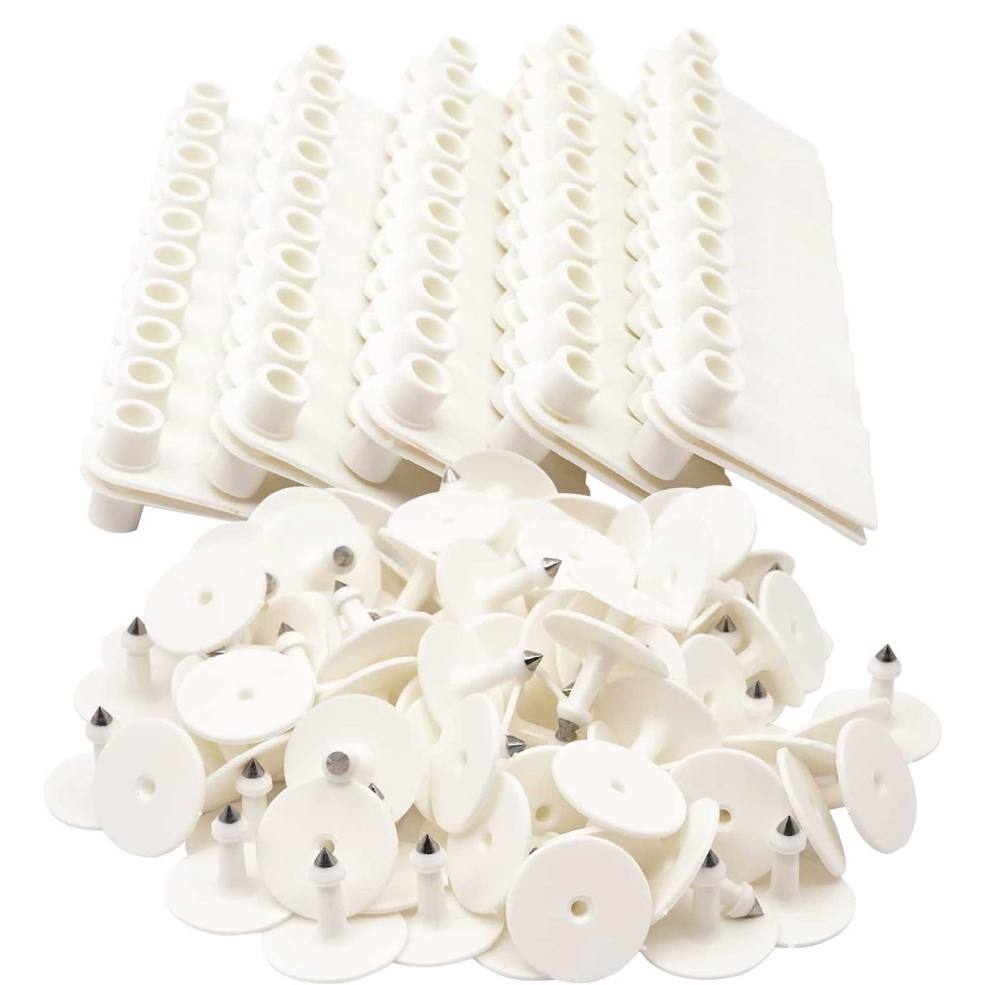 V238-SUPDZ-40208930537552-202505231330-00 100x Cattle Ear Tags 5x2cm Set - Mini White Blank Pig Goat Livestock Label - Image 1