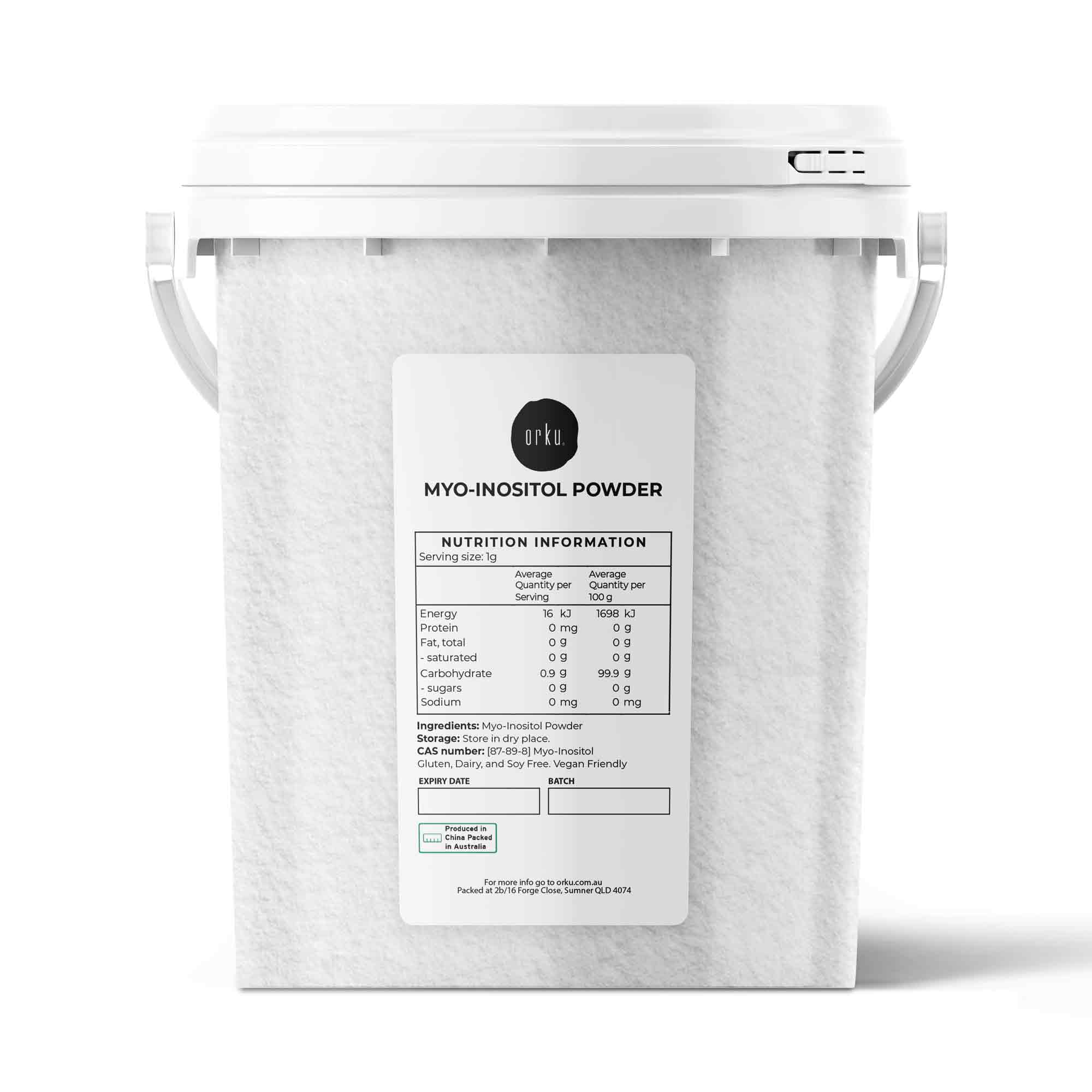 V238-SUPDZ-40896532938832-202509111944-00 Orku 800g Myo Inositol Powder Tub - USP Grade High Purity Unflavoured - Image 1