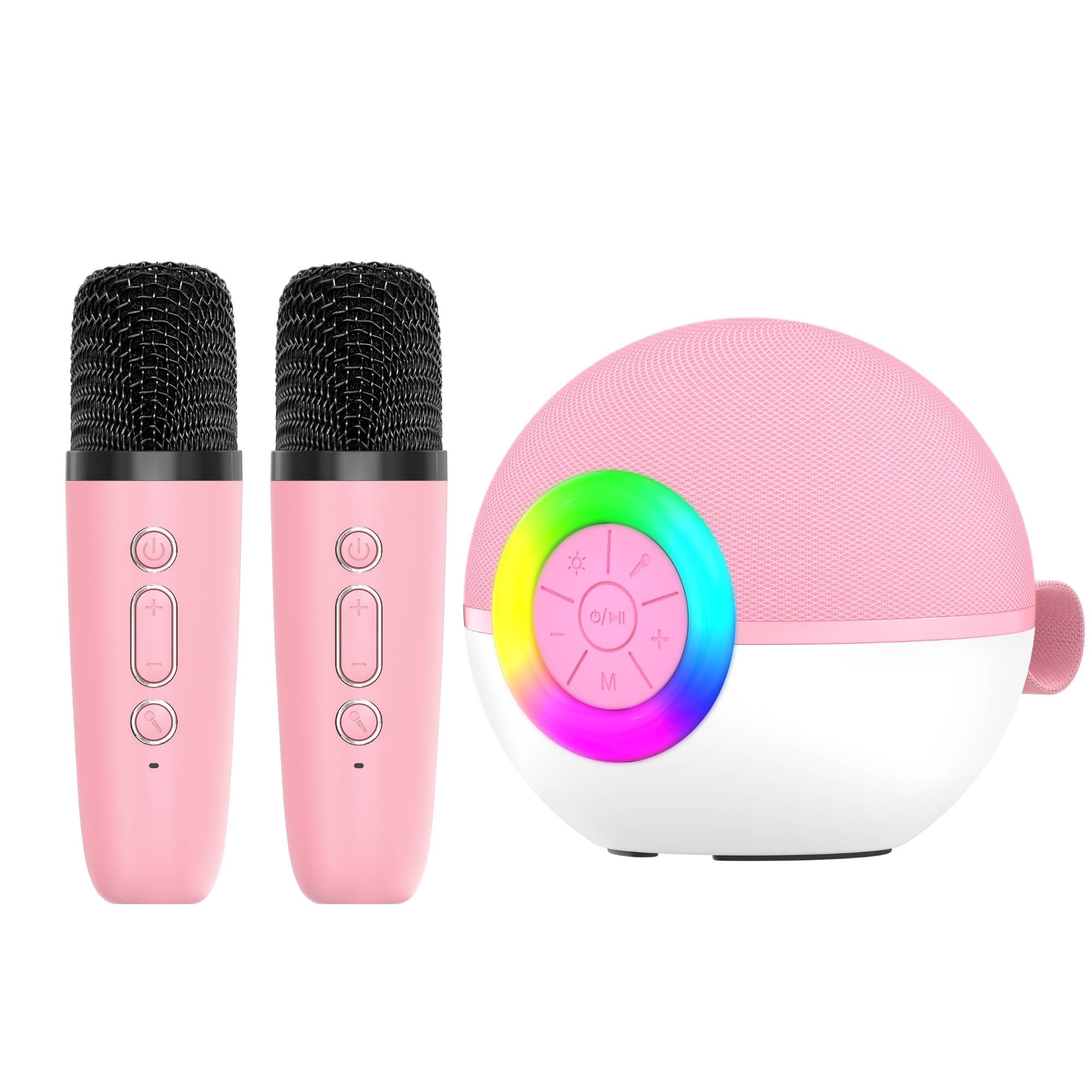 V238-SUPDZ-41169049813072-202508181610-00 Mini Karaoke Machine and 2x Wireless Microphones Portable Bluetooth Speaker Pink - Image 1