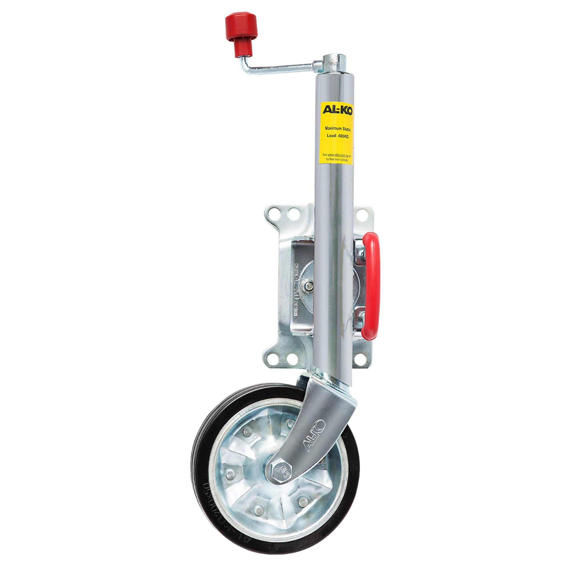 V240-628200XP3BX-217098-00 ALKO 8-inch Swing Up Jockey Wheel with Large Swivel Bracket - Image 1
