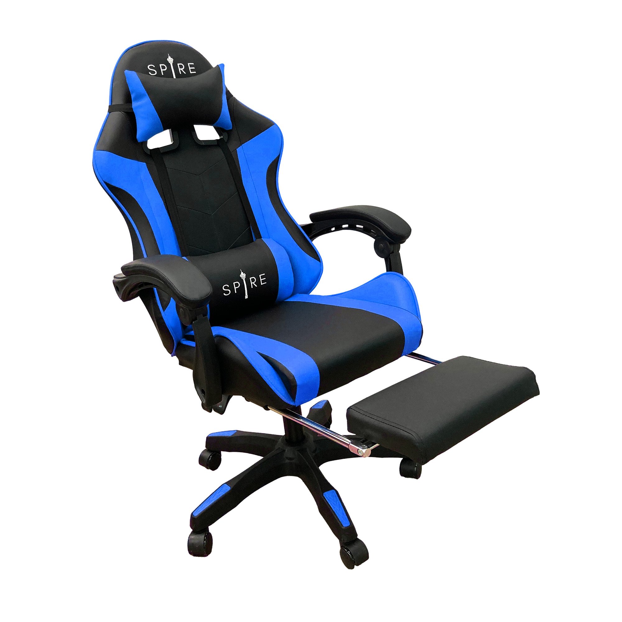 V240-813F-187585-00 Intex Spire Zinc Blue And Black Adjustable Gaming/office Chair - Image 1