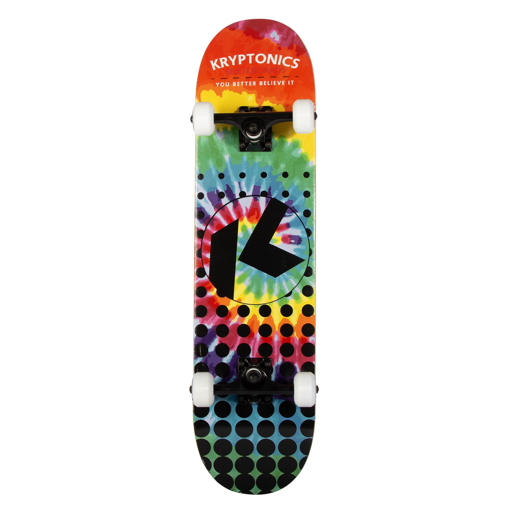 V240-BS-171337-RD-187578-00 Kryptonics 31-inch Star Series Complete Skateboard Rainbow Dot - Image 1