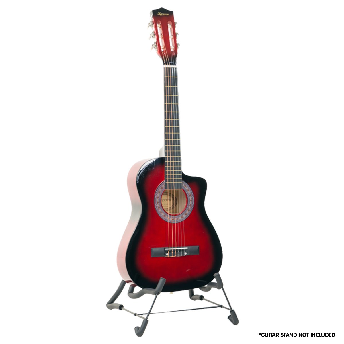 V240-CC34-RD-71733-00 Karrera Childrens Acoustic Guitar Kids - Red - Image 1