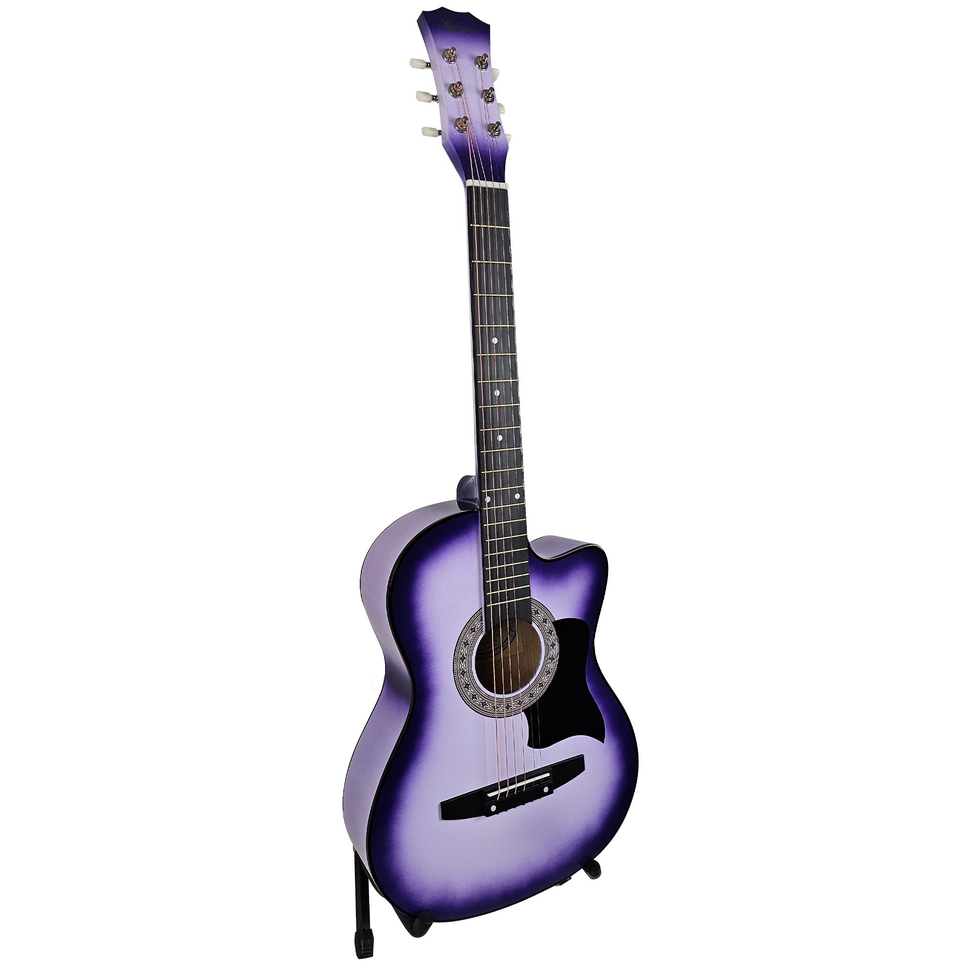 V240-CC38-PRO-SPL-71705-00 Karrera 38in Pro Cutaway Acoustic Guitar with guitar bag - Purple Burst - Image 1